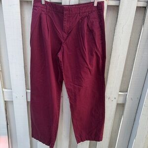 a new day High-Rise Pleated Chinos in Burgundy